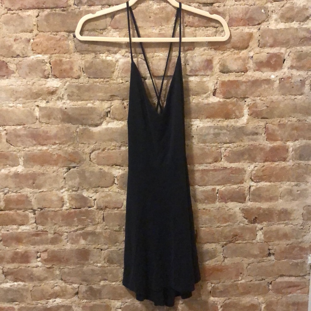 La Hearts Charcoal Open Back Dress